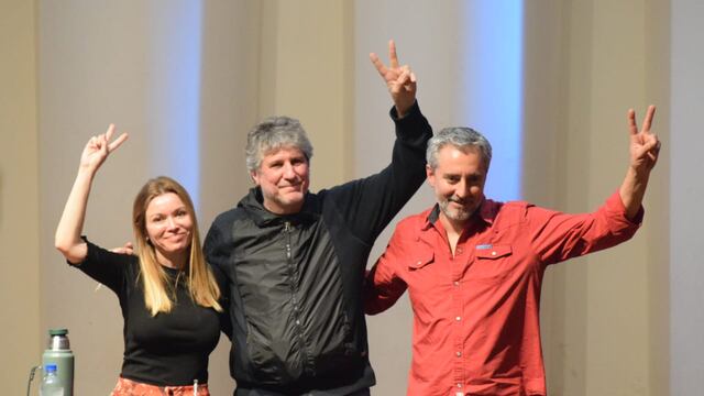 Amado Boudou en Córdoba junto a Gabriela Estévez y Martín Fresneda.