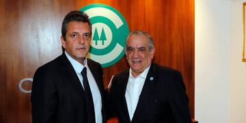 Massa visitó esta semana las oficinas de Coninagro, donde fue recibido por Carlos Iannizzotto, titular de la entidad de cooperativas.