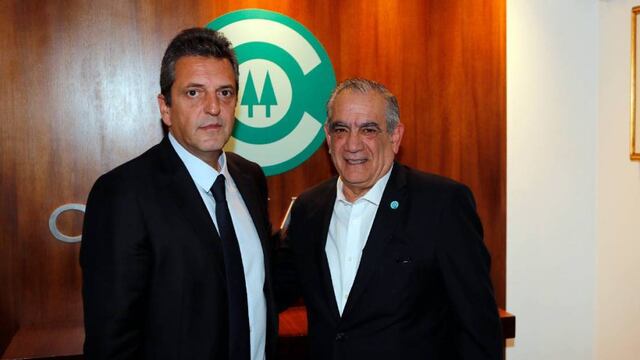 Massa visitó esta semana las oficinas de Coninagro, donde fue recibido por Carlos Iannizzotto, titular de la entidad de cooperativas.