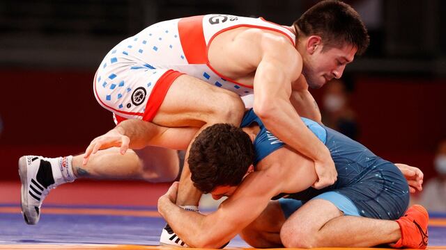 Agustín Destribats en Tokio 2020. El cordobés no pudo contra el cuarto favorito del torneo. (Foto: Jack Guez/AFP)