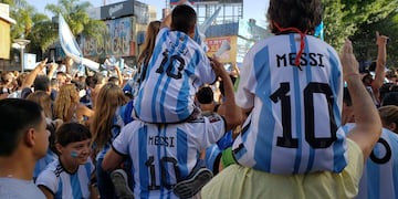 Festejos por el mundial en Carlos Paz