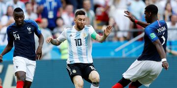 Argentina y Francia se cruzaron en los octavos de final de Rusia 2018 (AP)