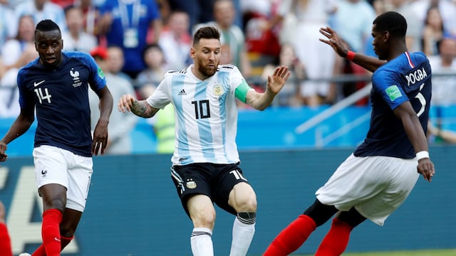 Argentina y Francia se cruzaron en los octavos de final de Rusia 2018 (AP)
