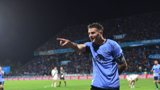 Ahí le apunta, y es gol. Pablo Vegetti no falla, y Belgrano sube en la tabla por su goleador.