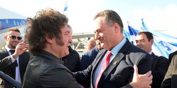 Javier Milei, tras aterrizar en Israel (Presidencia).