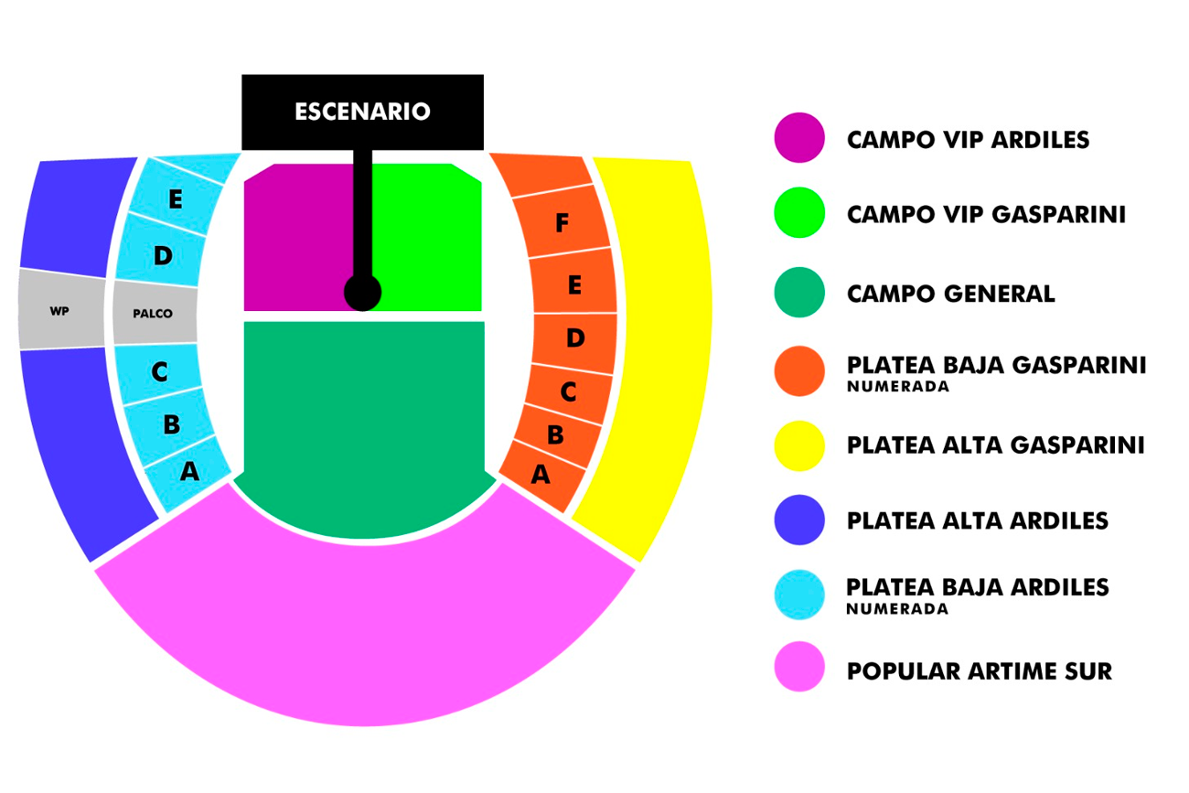 Ubicaciones para el show de Shakira en Córdoba. Foto: prensa.
