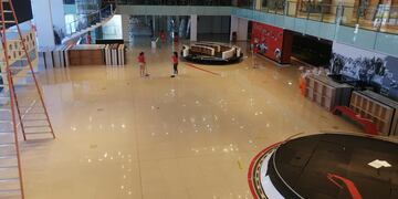 Trabajos en el Museo del Automóvil en Las Termas luego del incendio.