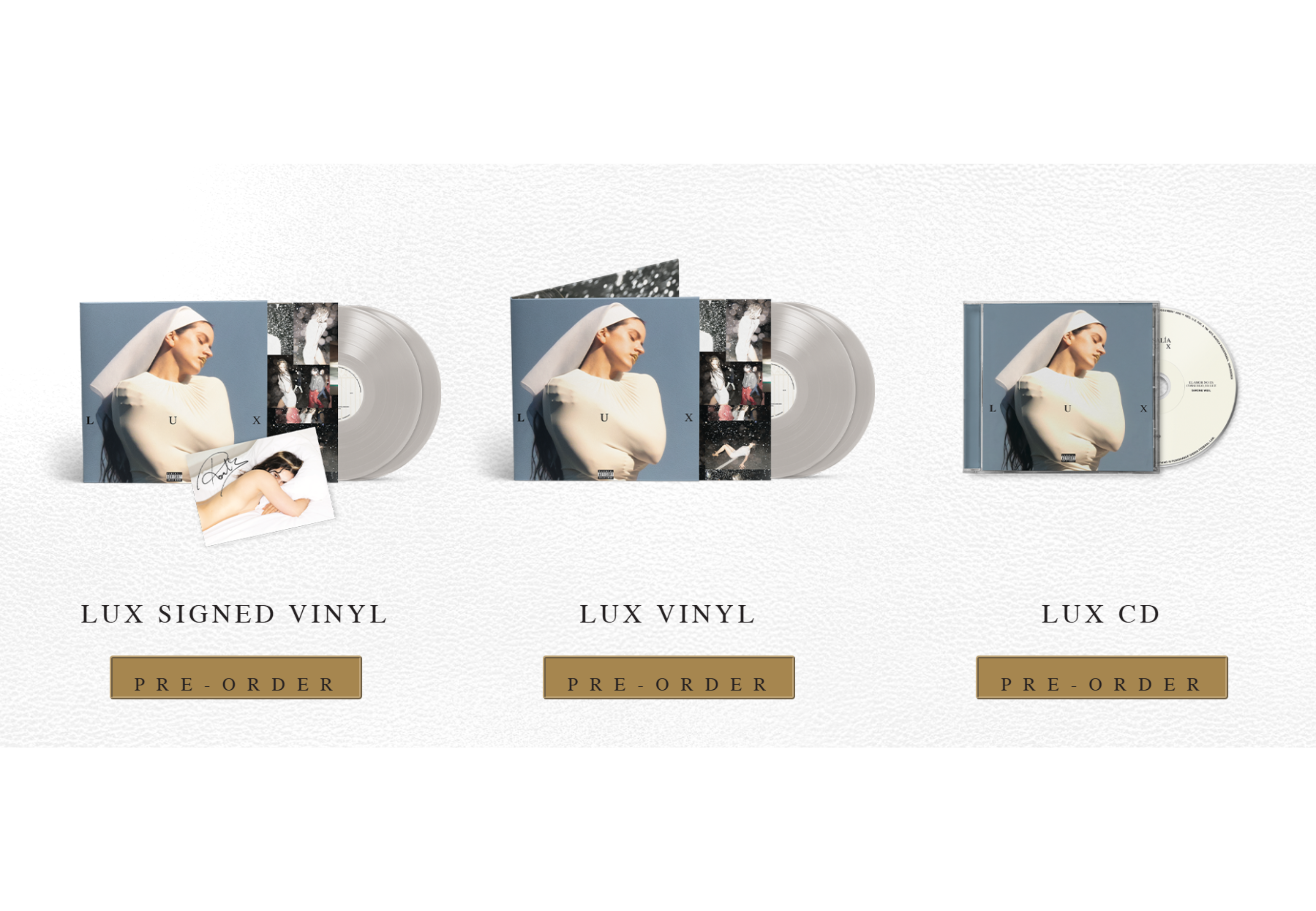 La preventa exclusiva de los discos físicos.