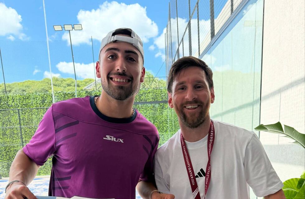 Un partido chill: Lionel Messi jugó al pádel con Alex Chozas, campeón mundial