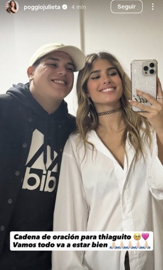 Julieta Poggio en las historias de Instagram.