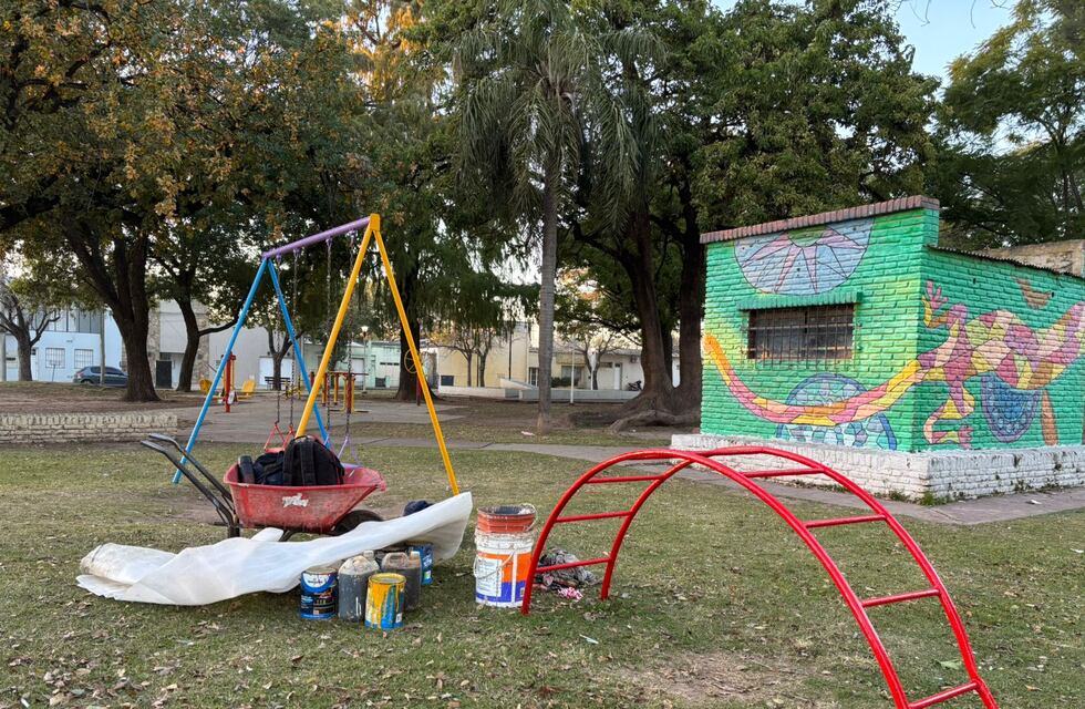 Trabajos de reacondicionamiento en la Plaza de la Paz