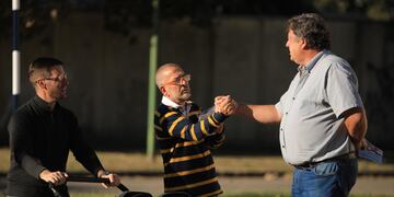 Juan Scavino en una de las recorridas por los barrios de Rafaela