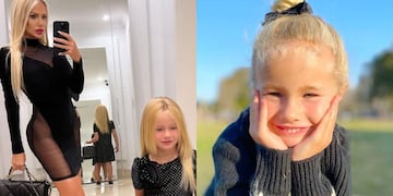 Matilda, la hija de Luciana Salazar, fue a un cumple con un vestido rojo con un abrigo animal print y abrió debate en Instagram.
