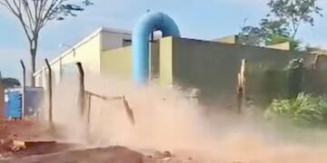 Nueva pérdida y desborde en la planta potabilizadora del barrio Santa Rosa.