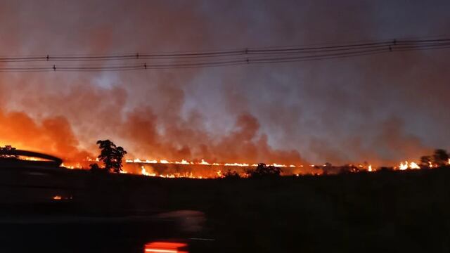 Posadas: bomberos sofocaron un gran incendio de pastizales en la zona oeste.