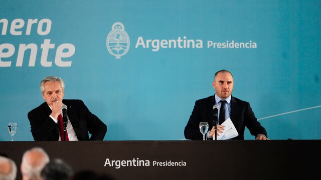 Alberto Fernández y Martín Guzmán presentaron el proyecto de la "renta inesperada". Foto: Corresponsalía.