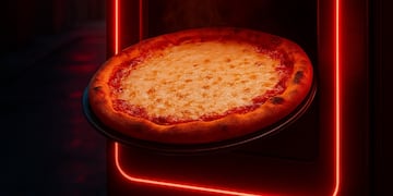 La máquina expendedora de pizza está en en el aeropuerto de Córdoba y el precio de la comida es atractivo para turistas.