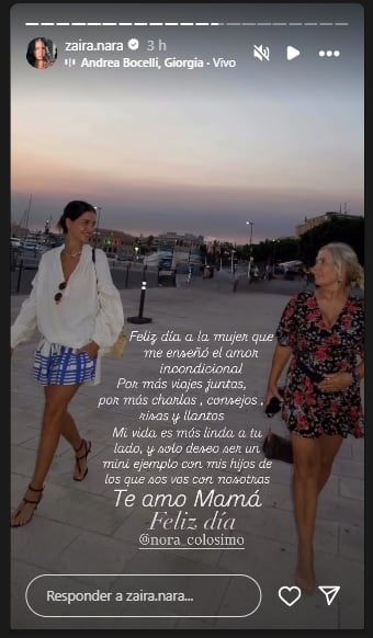 El día de la madre de Zaira Nara