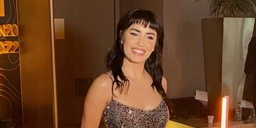 Lali Espósito en la alfombra roja de los Premios Martín fierro 2022.