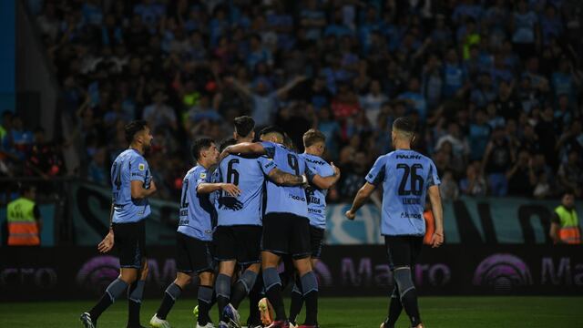 La fiesta de Belgrano en el triunfo ante Boca. (Facundo Luque).