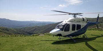 El helicóptero en Chasquivil.