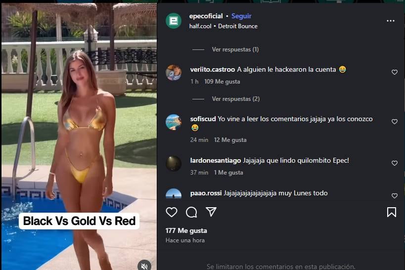Hackearon la cuenta de Instagram de Epec. (Captura de pantalla)