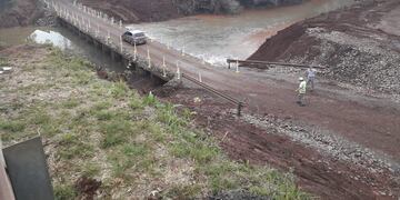 Desvío en Ruta Provincial N° 2 debido al aumento del caudal del arroyo Pindaytí.