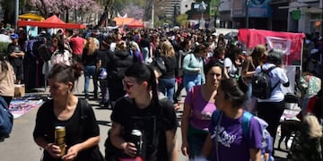 Centro de San Luis durante el Encuentro Nacional de Mujeres y Disidencias