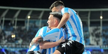 El festejo de los jugadores de Racing