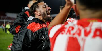 Patricio Cucchi, ensayando un grito de gol que se hace esperar en Instituto (Prensa IACC).
