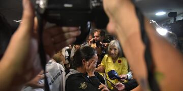 Soledad Laciar, la madre de Blas Correas, después de la lectura de la sentencia por el crimen de su hijo. (Facundo Luque / La Voz)