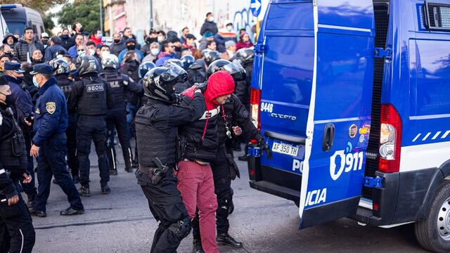 Los gremialistas detenidos. (Prensa Municipalidad)