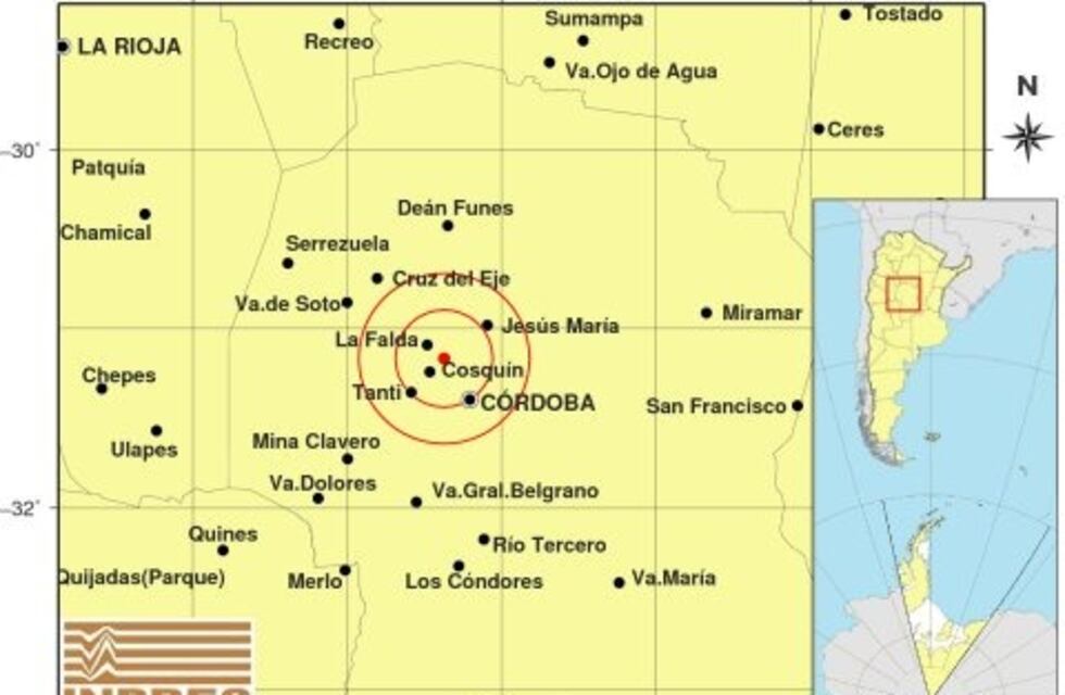 El sismo en Córdoba fue de 2.8: el Inpres confirmó el epicentro del temblor