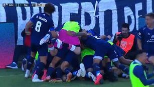 Talleres y el festejo del gol de Bruno Barticciotto ante Gimnasia