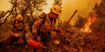 Los bomberos luchan contra las llamas en California.