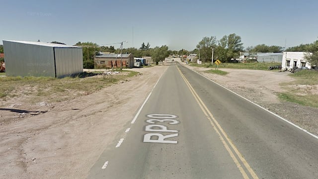Achiras. La zona donde ocurrió el accidente laboral (Captura de Google Street View).