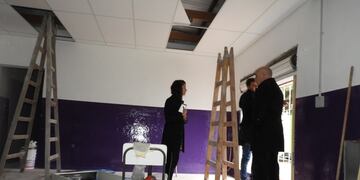 Comenzó la obra de recambio de cielorrasos en la Escuela de Estética