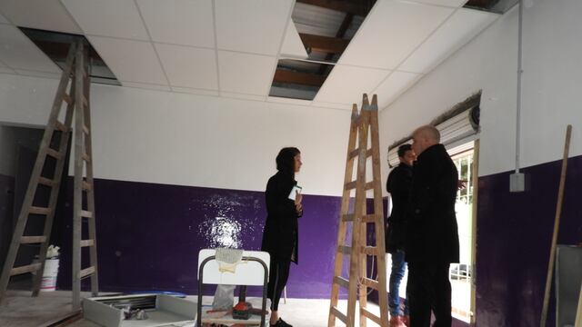 Comenzó la obra de recambio de cielorrasos en la Escuela de Estética