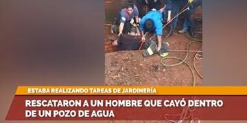 Rescatan a un hombre que cayó a un pozo en Eldorado.