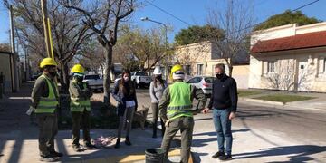 Recorrida de Castellano y Caruso en la obra de ciclovías