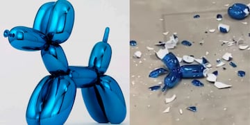 Para fortuna de la mujer, la escultura se encuentra asegurada y no deberá pagar por ella. Foto: Jeff Koons Studio / Captura video.