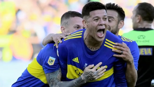 El festejo de Marcos Rojo, autor del 1 a 0 de Boca sobre Tigre.