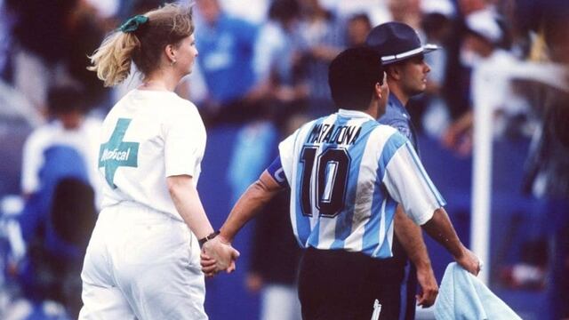 Sue Carpenter llevó de la mano a Diego Armando Maradona al control antidóping.