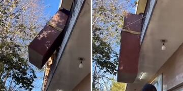 Intentó bajar un armario desde un primer piso