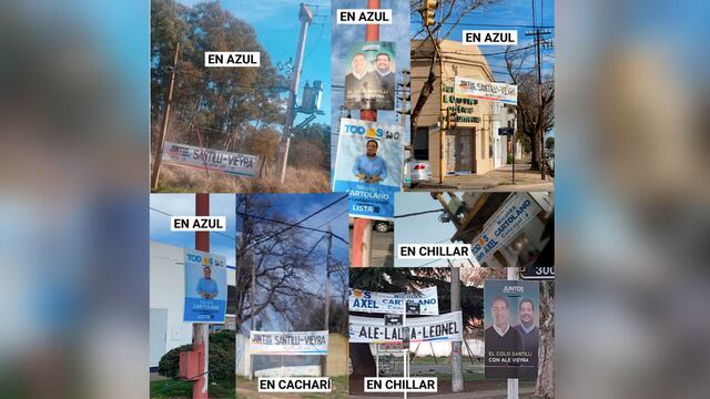 Cartelería política en Azul