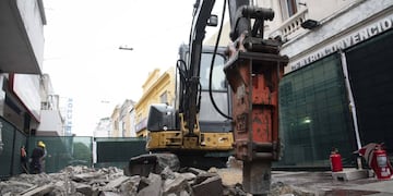 Obras de remodelación de peatonal San Martín