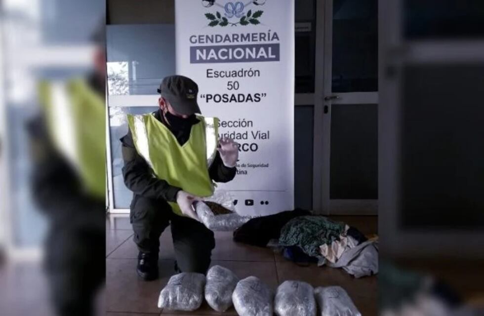 Gendarmería incautó marihuana en un micro de larga distancia en Posadas