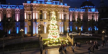 El Árbol de Navidad brilla en Casa de Gobierno.