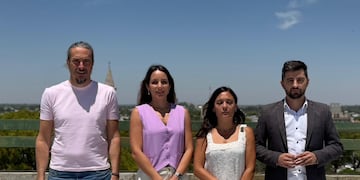 Integrantes del bloque de concejales del PJ: Martín Racca, María Paz Caruso, Valeria Soltermam y Juan Senn