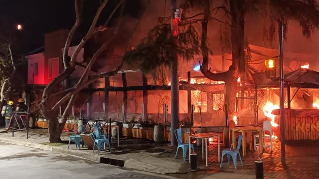 Impresionante incendio destruyó un conocido bar de la zona norte de Rosario.